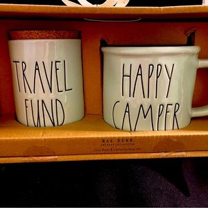 NWT Rae Dunn Artisan Collection coin bank & camping mug set NWT NEW Mint green